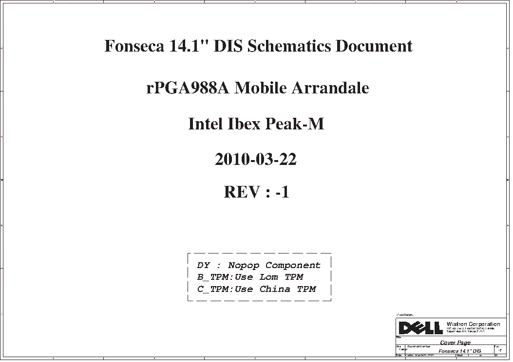 DELL LATITUDE E5410 E5510 WISTRON FONSECA 14.1 DIS REV.1 service manual (1st page)