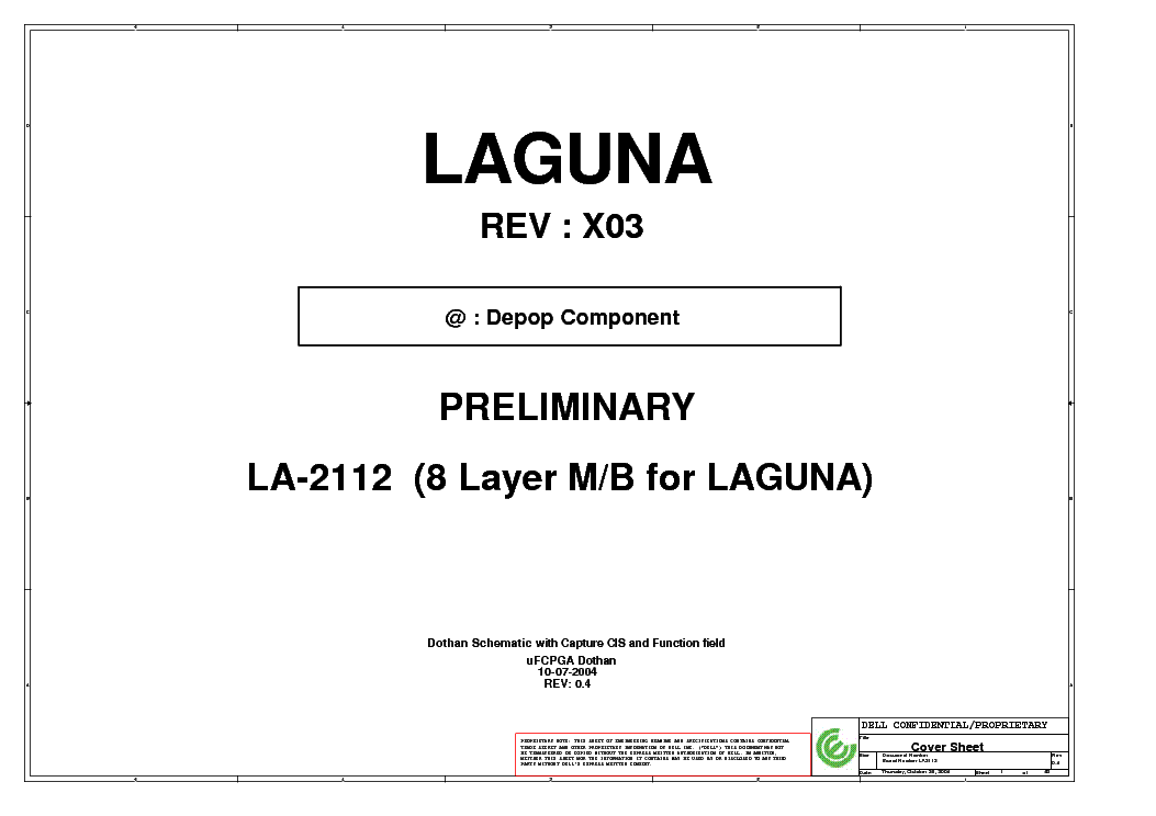 DELL PRECISION M70 COMPAL LA-2112 DAQ00 LAGUNA REV X03 SCH service manual (1st page)