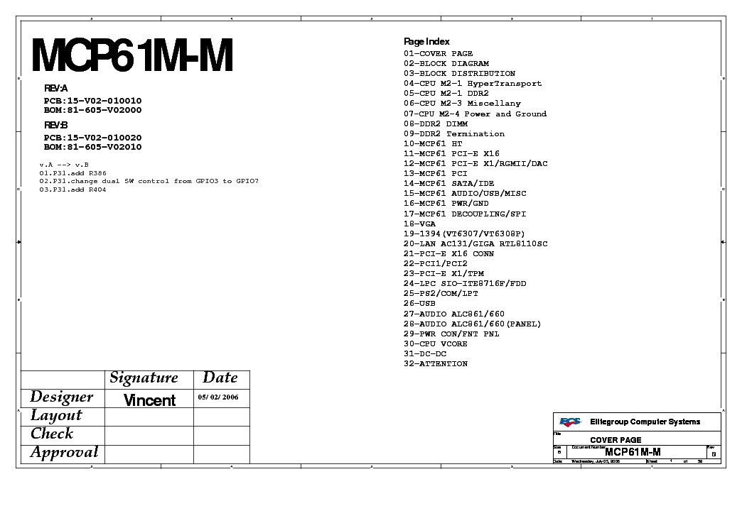 ECS MCP61M-M REV B SCH Service Manual download, schematics, eeprom Sns-Brigh10