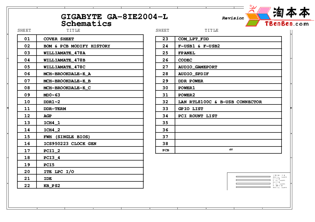 GIGABYTE GA-8IE2004-L REV 1.0 SCH service manual (1st page)