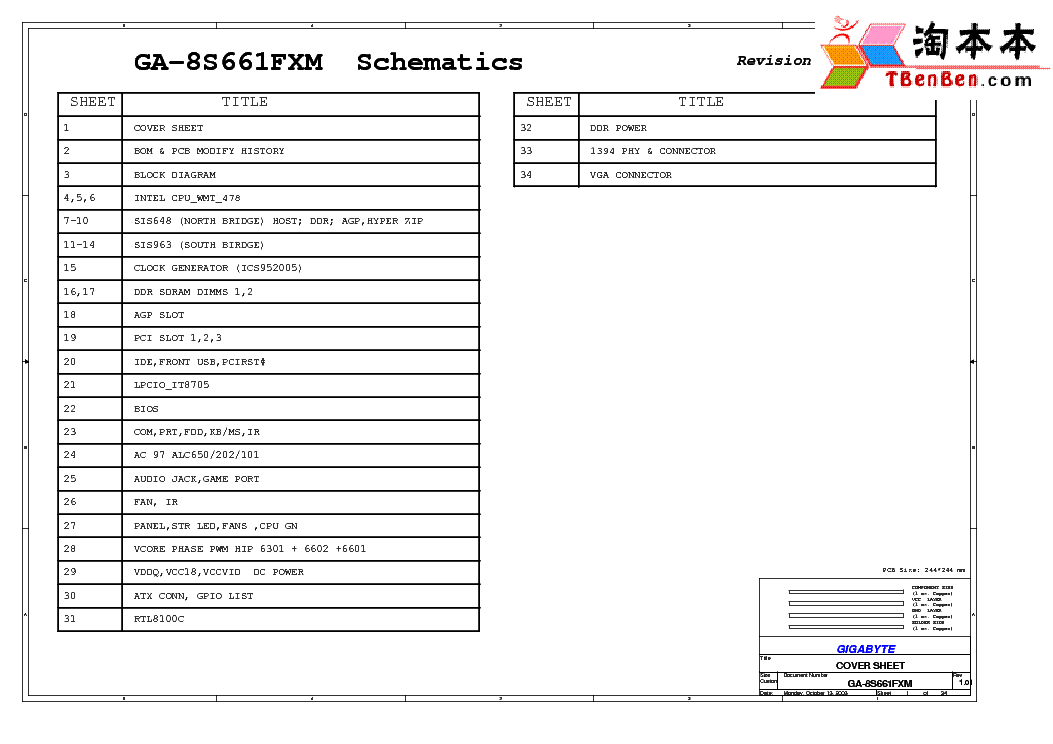 GIGABYTE GA-8S661FXM REV 1.01 SCH service manual