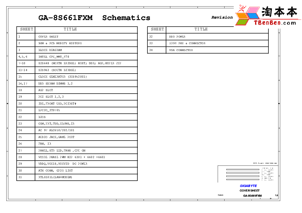 GIGABYTE GA-8S661FXM REV 1.0 SCH service manual