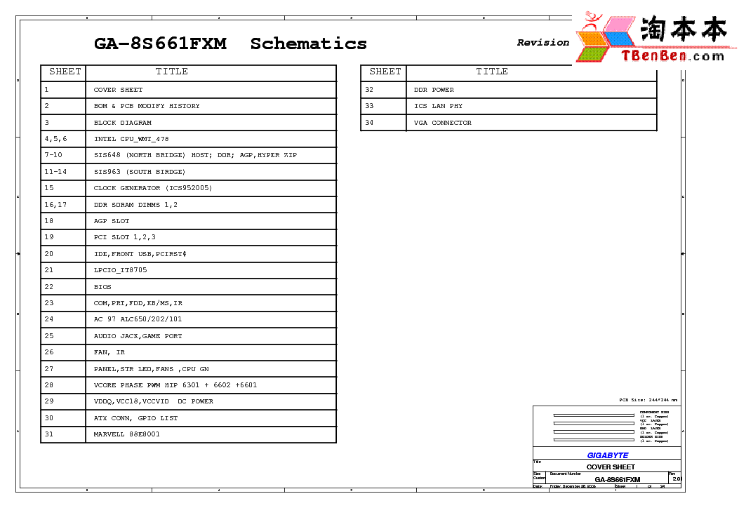GIGABYTE GA-8S661FXM REV 2.01 SCH service manual