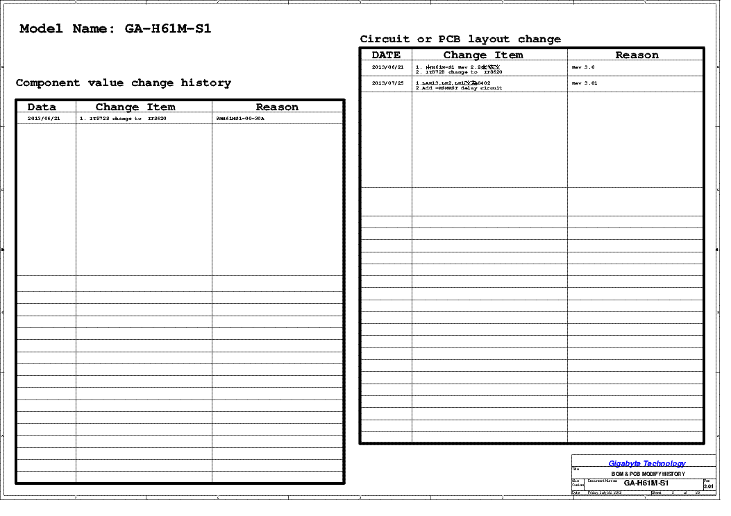 Gigabyte Ga-h61m-s1 Rev. 3.01 Sch Service Manual Download, Schematics 