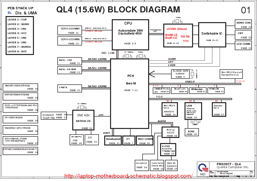 GIGABYTE Q1585N FORSA F7685 LG R590 QUANTA QL4 REV E SCH service manual (1st page)