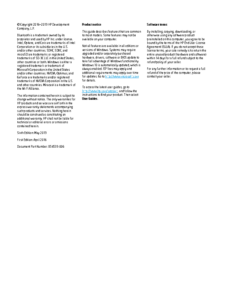 HP 15-BC300 15-BC399 15-BC400 15-BC499 15BC599 15DP0000 MAINTENANCE AND SERVICE GUIDE service manual (2nd page)