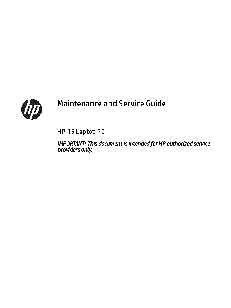HP 15 LAPTOP-PC MM SG service manual (1st page)