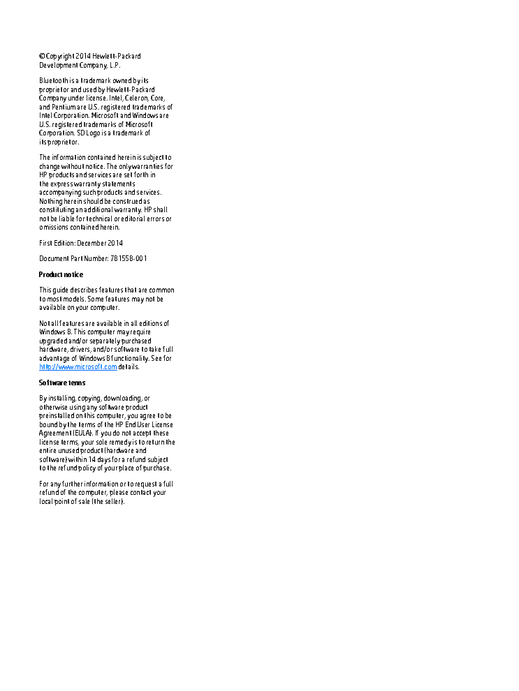 HP 350 G2 NOTEBOOK PC MAINTENANCE AND SERVICE GUIDE service manual (2nd page)