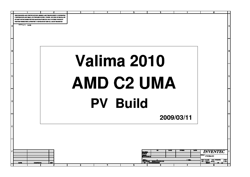 HP 625 COMPAQ PRESARIO CQ325 CQ326 INVENTEC VV10AU2 VALIMA 2010 AMD C2 UMA REV A01 CH service manual (1st page)
