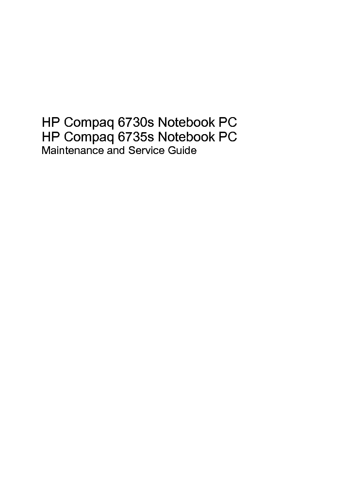 HP COMPAQ 6730S 6735S service manual (1st page)