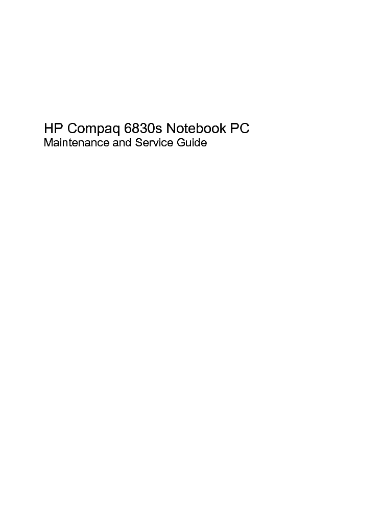 HP COMPAQ 6830S SM service manual (1st page)