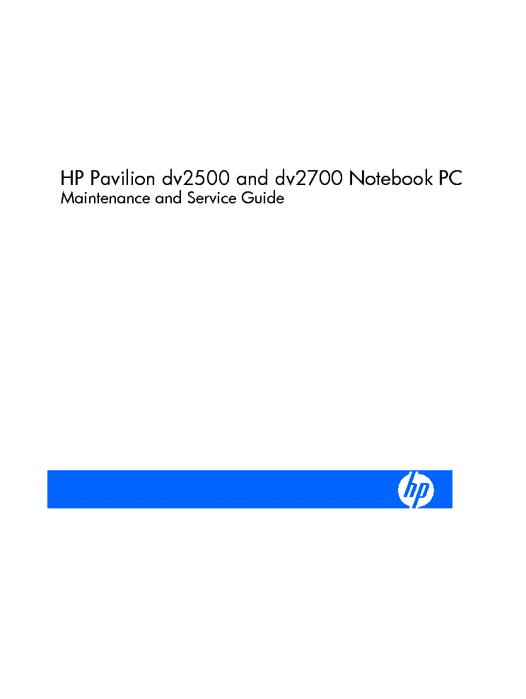 HP DV2500 DV2700 SM service manual (1st page)