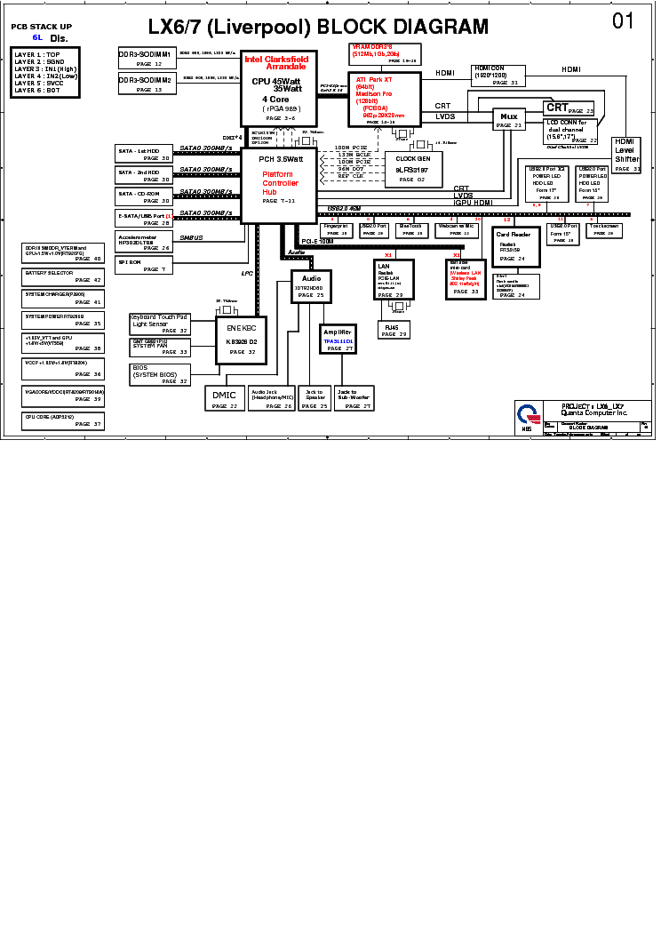 HP DV7 DA0LX6MB6H1 SCH service manual (1st page)