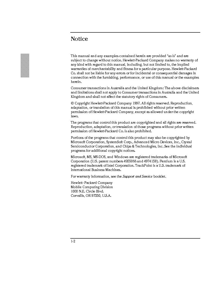 HP OB2000-5700 PR UG service manual (2nd page)