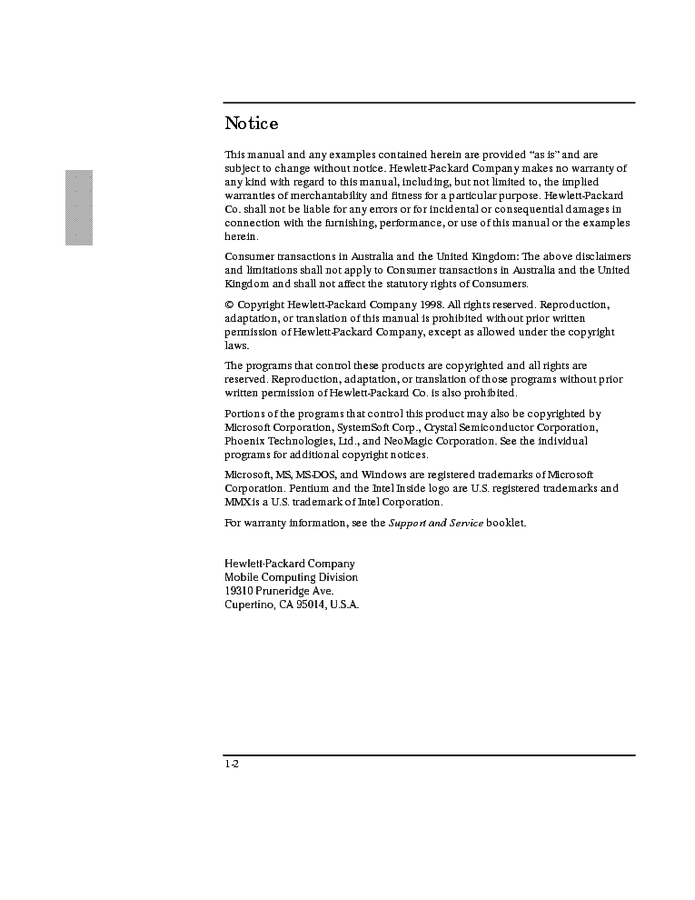 HP OB2100 PIM UG service manual (2nd page)