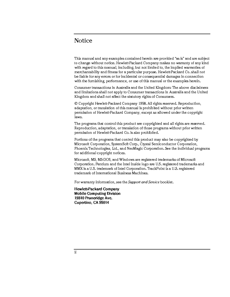 HP OB4100 RG service manual (2nd page)