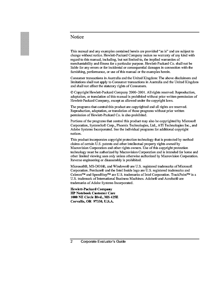 HP OB500 CEG service manual (2nd page)