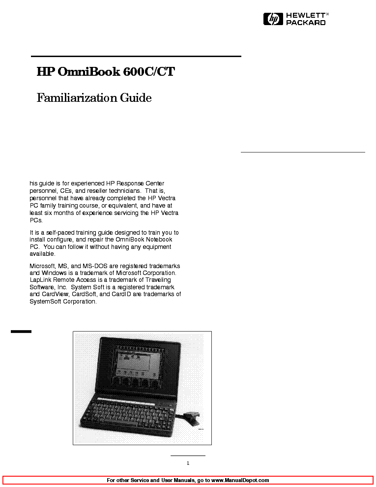 HP OB600 FG service manual (1st page)