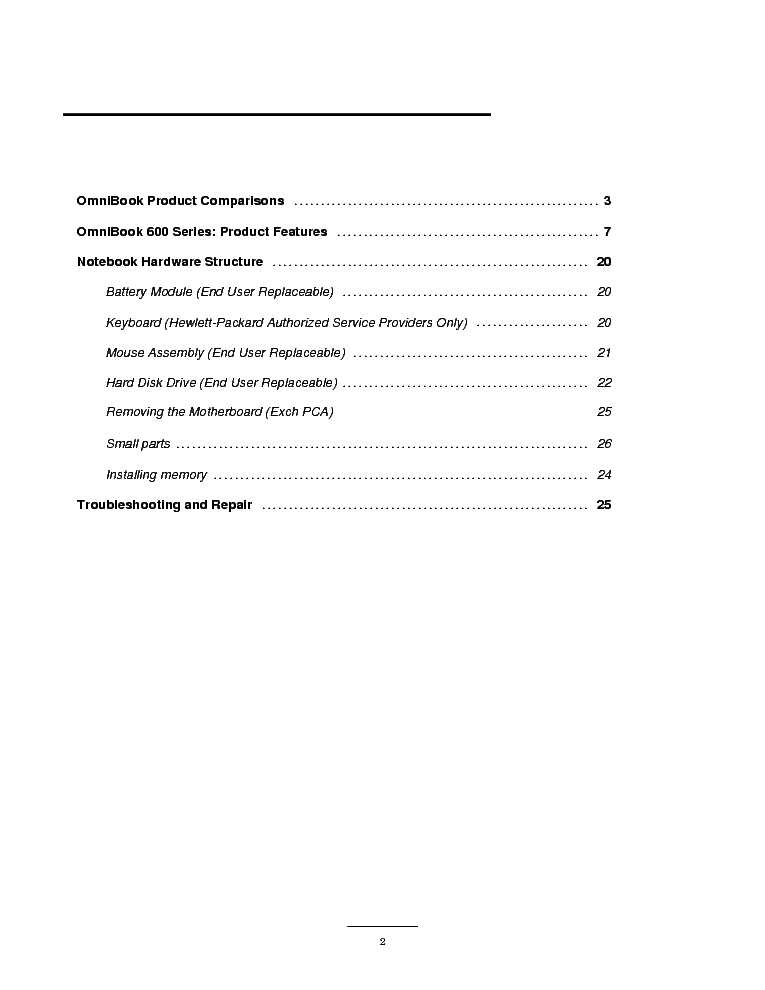 HP OB600 FG service manual (2nd page)