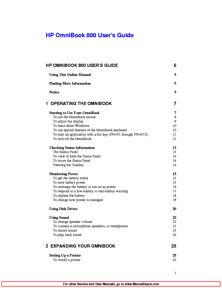 HP OB800 WIN95 UG service manual (1st page)