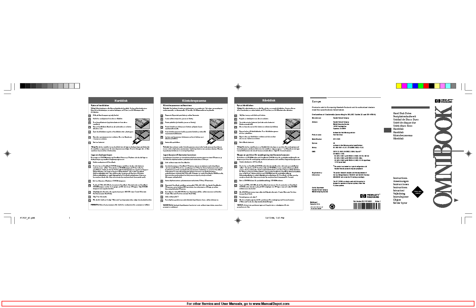 HP OB900 HD IN service manual (1st page)