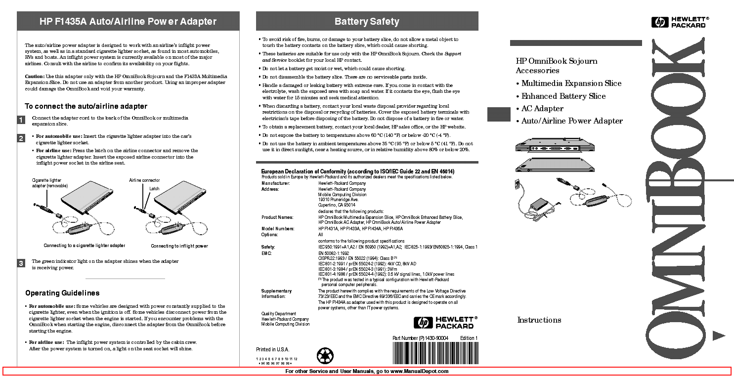 HP OBSJ ACC IN service manual (1st page)