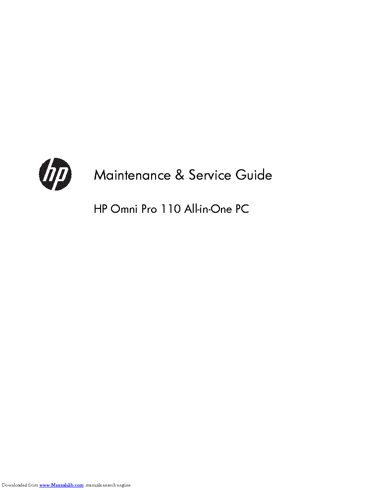 HP OMNI PRO 110 SM service manual (1st page)