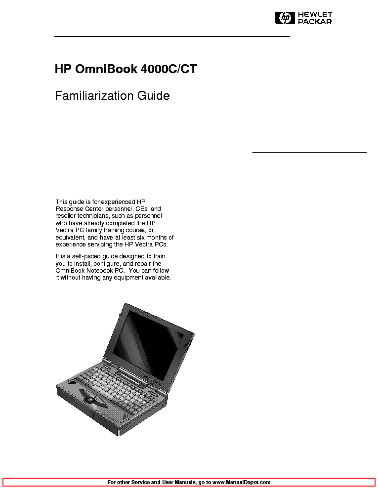 HP OMNIBOOK 4000 FG SM service manual (1st page)