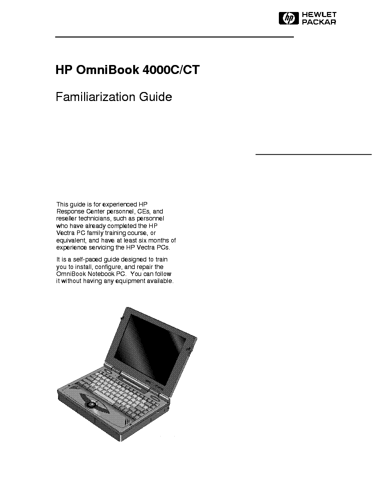 HP OMNIBOOK 4000C CT service manual (1st page)