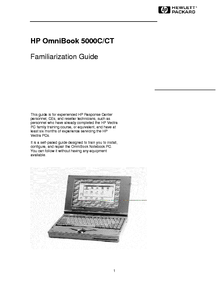HP OMNIBOOK 5000C CT service manual (1st page)