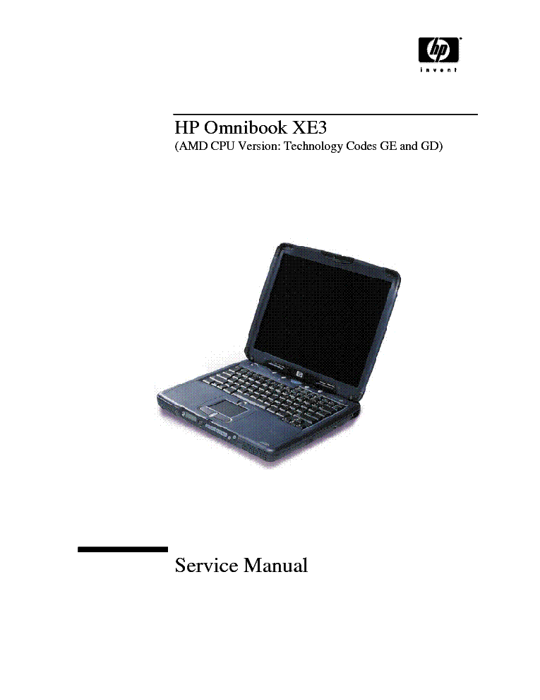 HP OMNIBOOK XE3GE,GD service manual (1st page)
