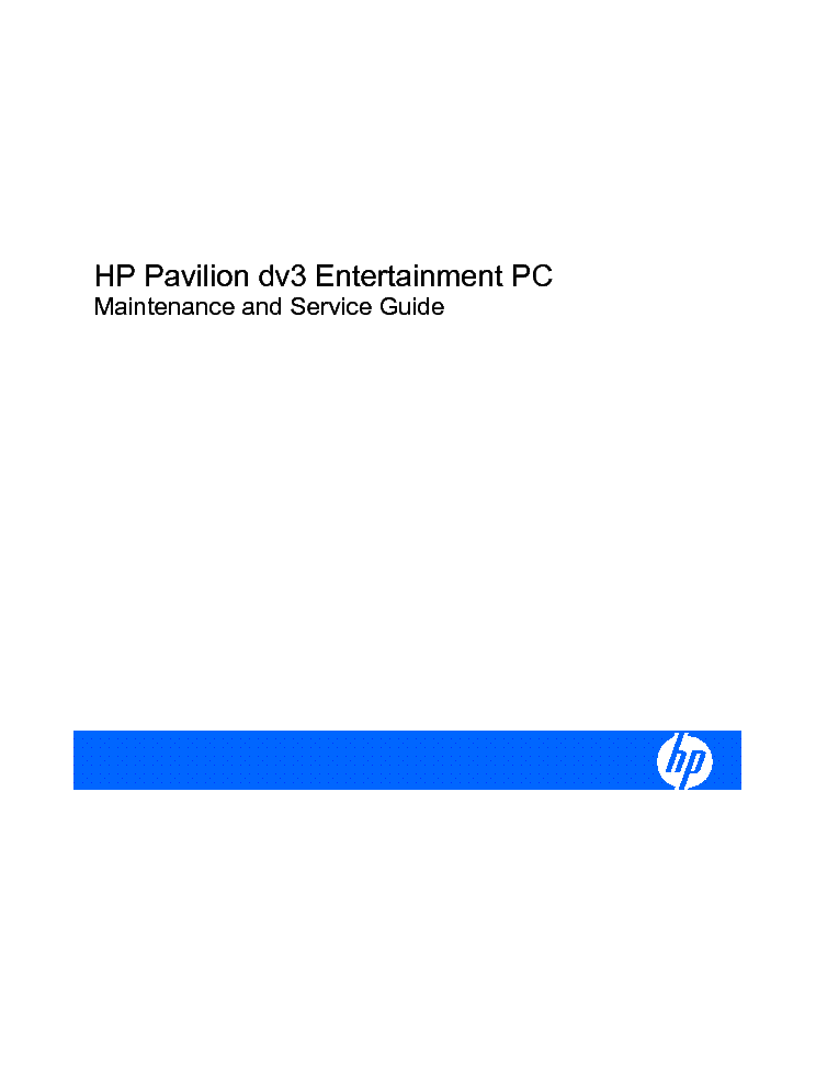 HP PAVILION DV3 service manual (1st page)