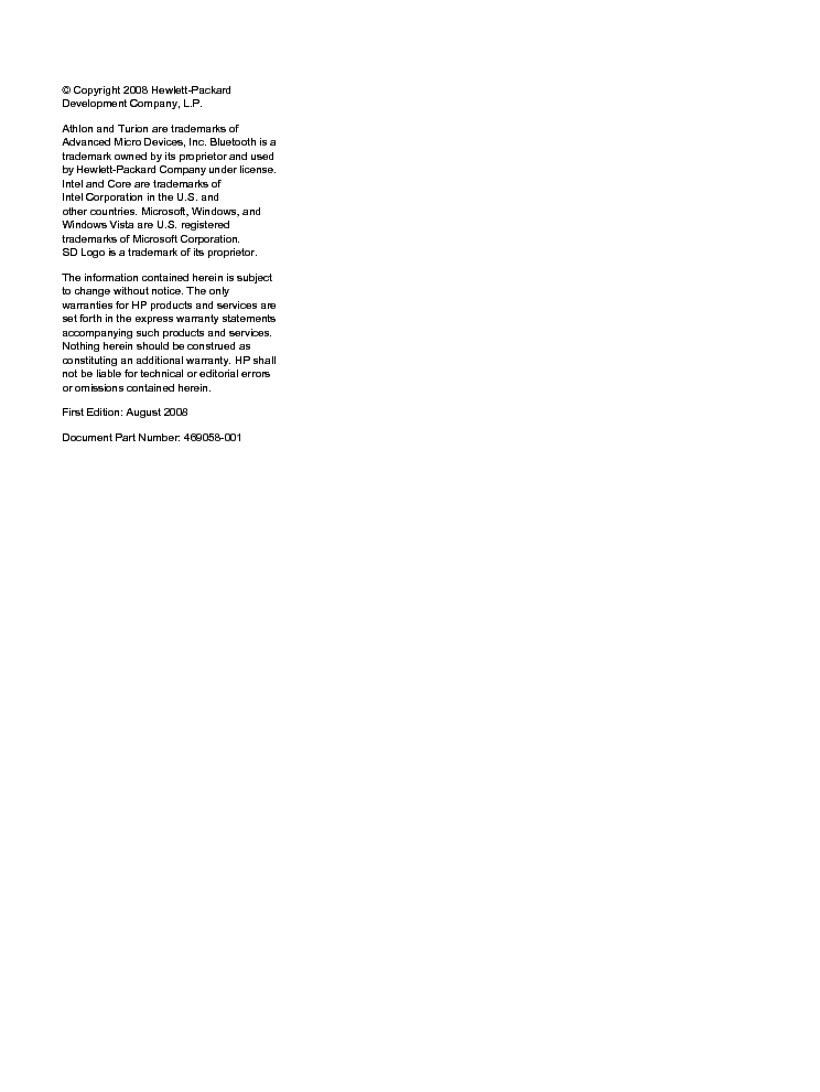 HP PAVILION DV7 SM service manual (2nd page)