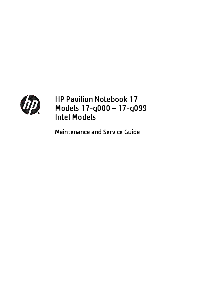 HP PAVILION NOTEBOOK-17 17-G000 17-G099 SM service manual (1st page)