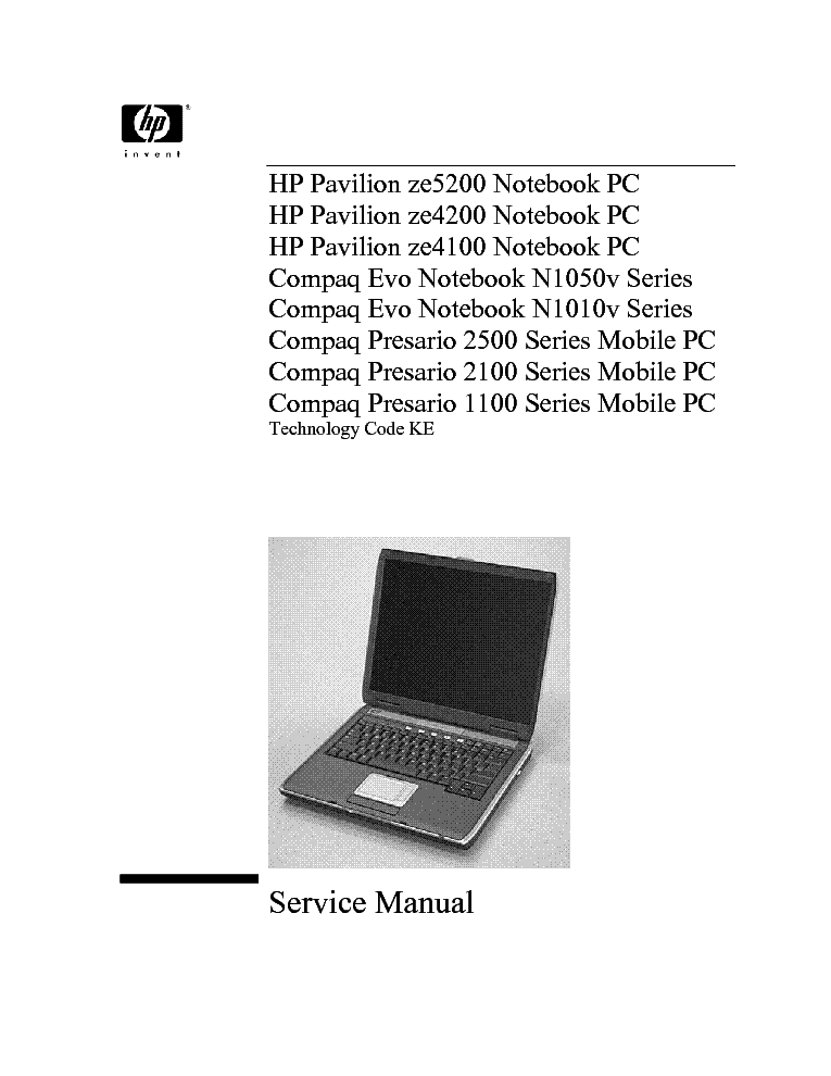 HP PAVILION ZE4100 4200 5100 service manual (1st page)
