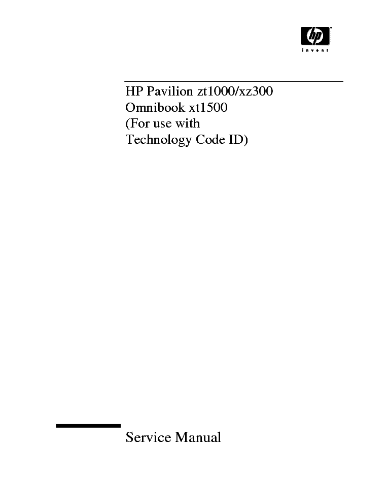 HP PAVILION ZT1000 XZ300 OMNIBOOK ZT1500 service manual (1st page)