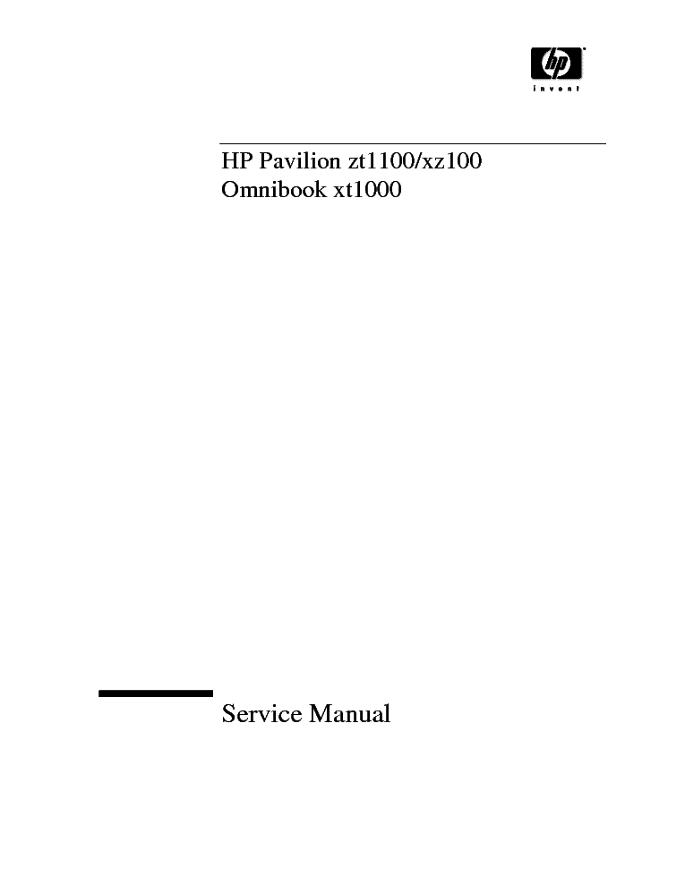 HP PAVILION ZT1100 XZ100 OMNIBOOK XT1000 service manual (1st page)