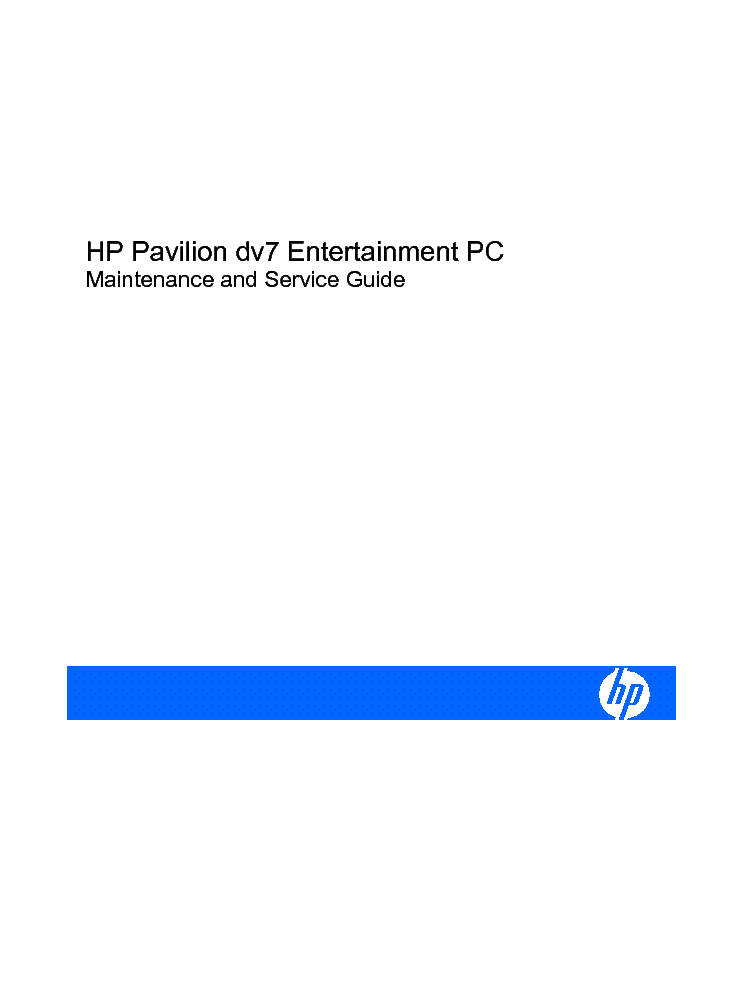 HP PAVILLON DV7 service manual (1st page)