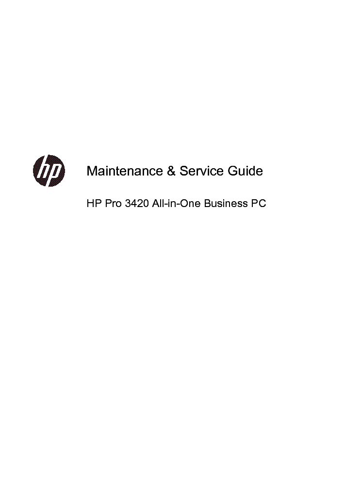 HP PRO-3420 ALL-IN-ONE BUSINESS PC service manual (1st page)