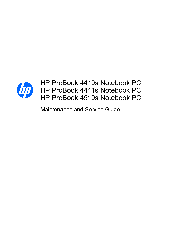 HP PROBOOK 4410S 4411S 4510S service manual (1st page)