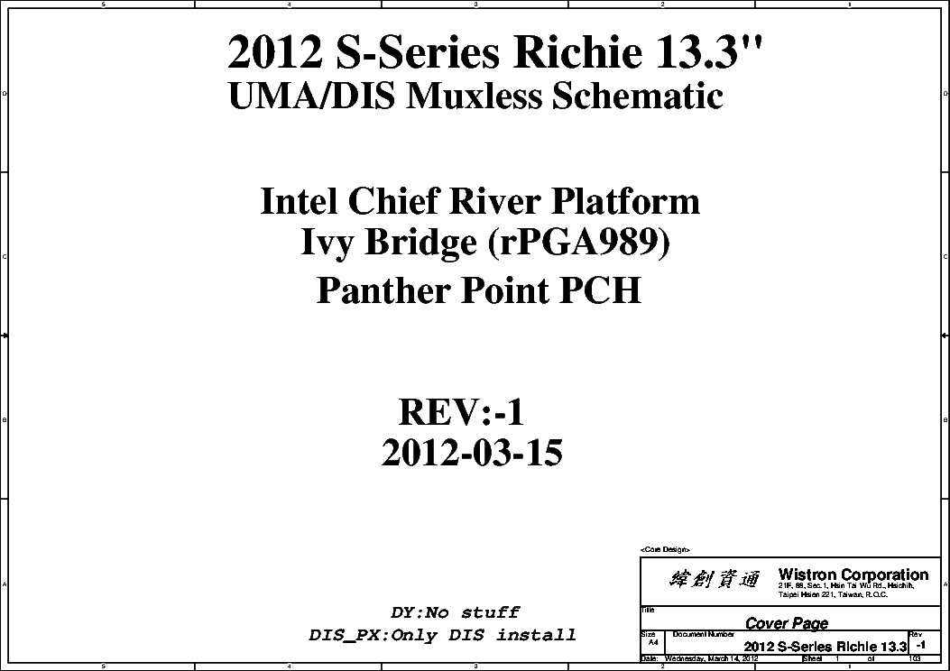 HP PROBOOK 4540S 2012 S-SERIES RICHIE SCH service manual (1st page)