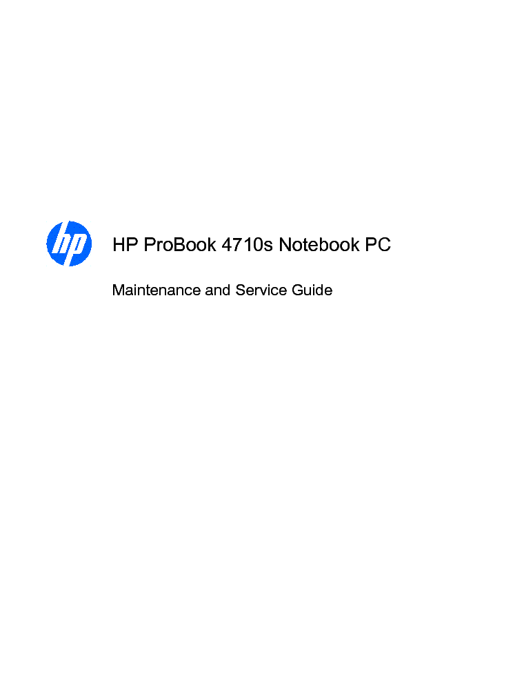HP PROBOOK 4710S service manual (1st page)