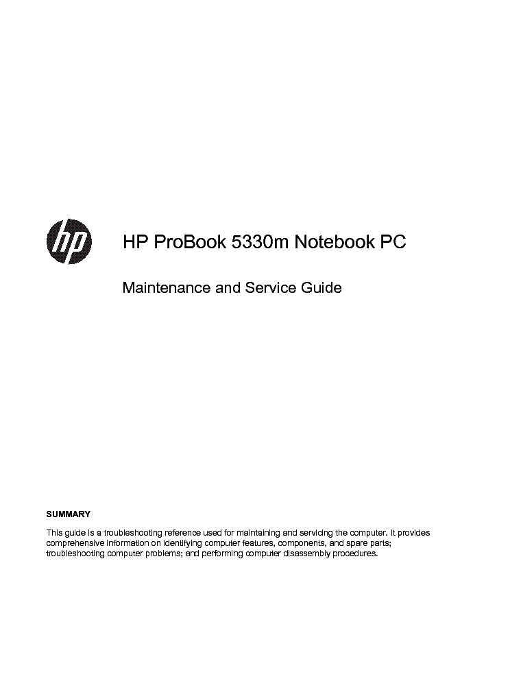 HP PROBOOK 5330M SM service manual (1st page)