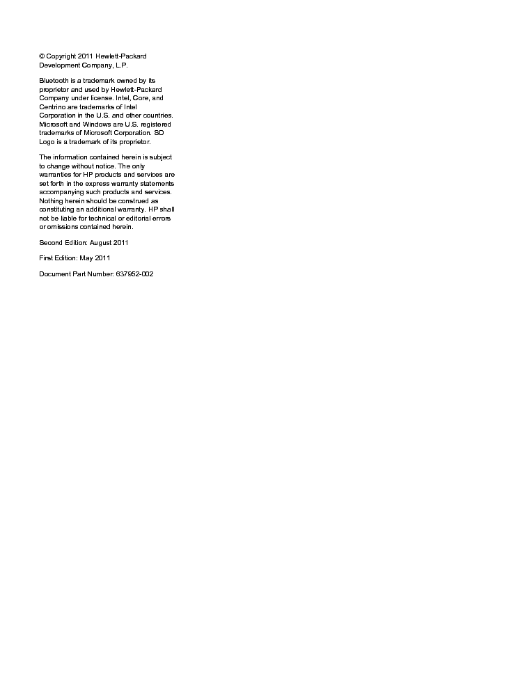 HP PROBOOK 5330M SM service manual (2nd page)