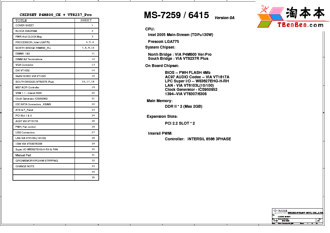 MSI MS-6415 7259 REV 0A SCH service manual (1st page)