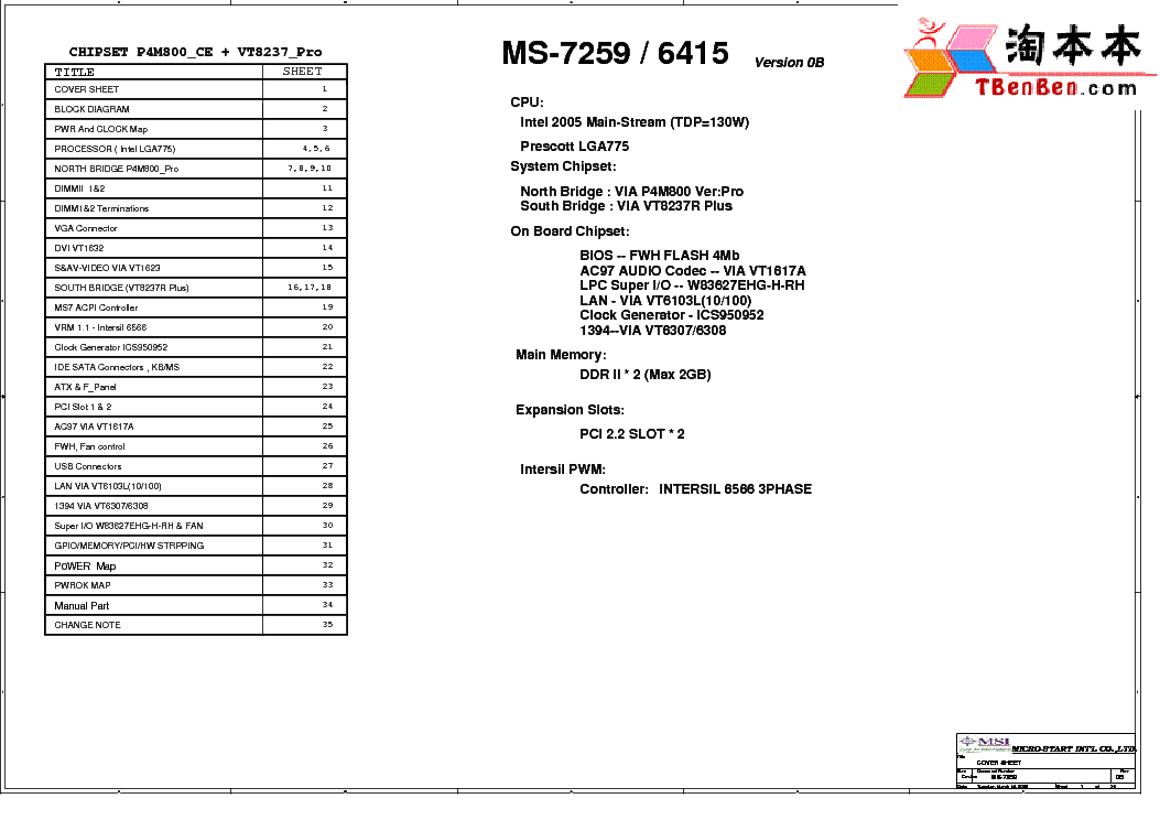 MSI MS-6415 7259 REV 0B SCH service manual (1st page)