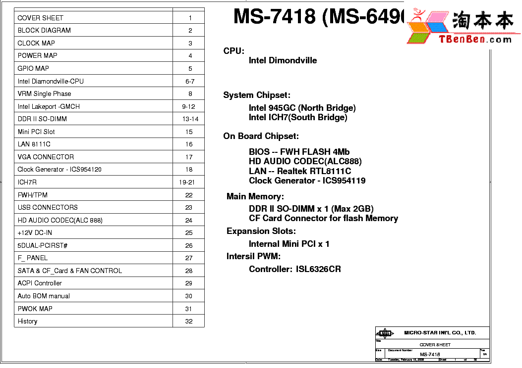 MSI MS-6496 7418 REV 0A SCH service manual (1st page)