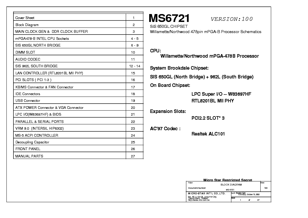 MSI MS-6721 REV 100 SCH service manual
