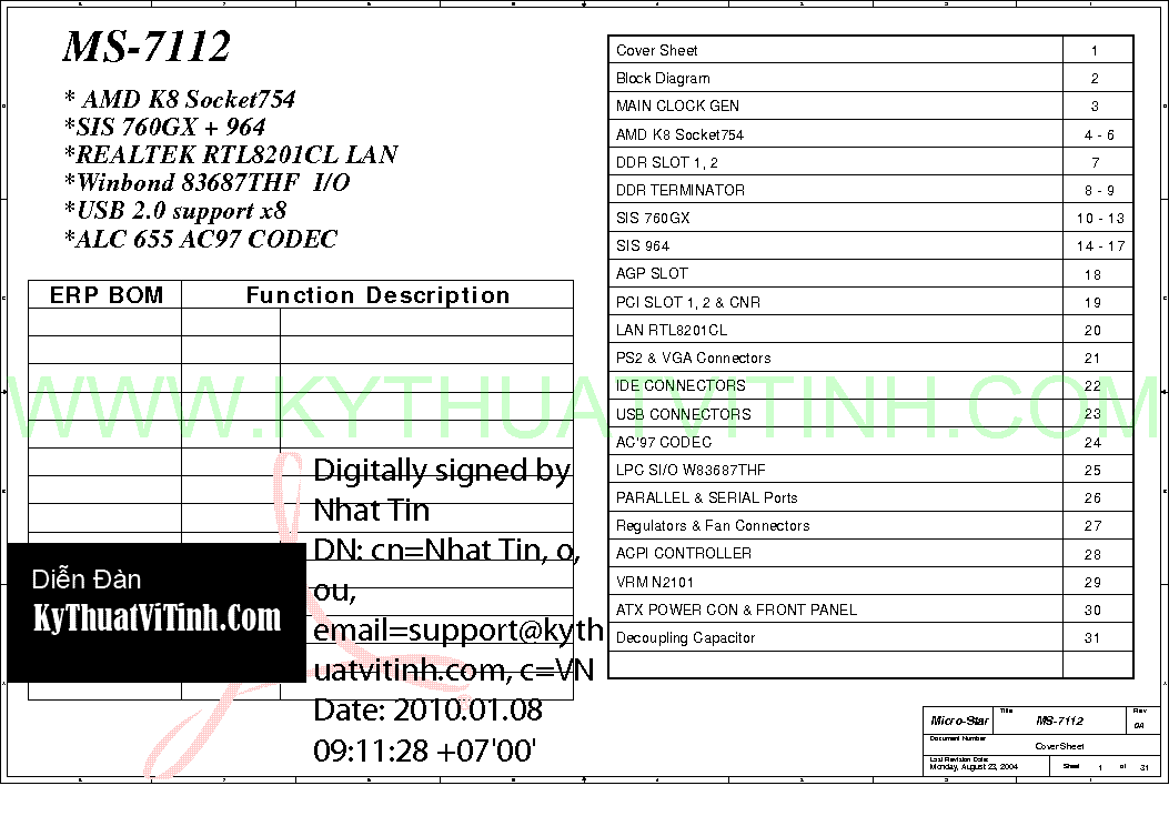MSI MS-7112 REV 0A SCH service manual