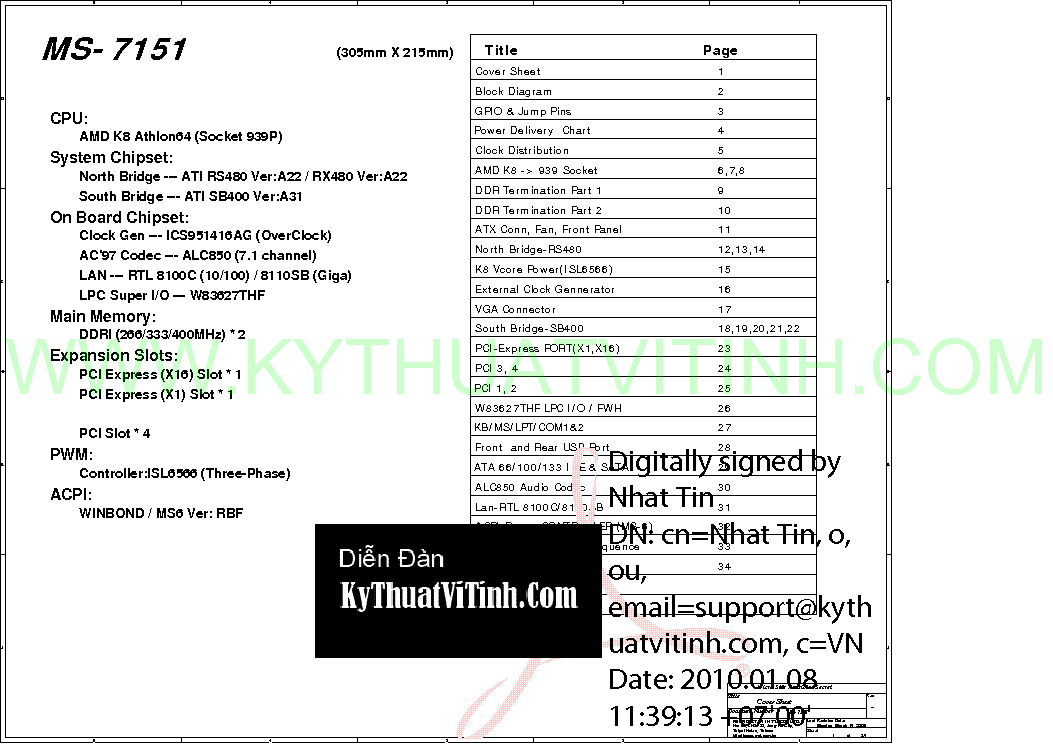 MSI MS-7151 REV 0A SCH service manual